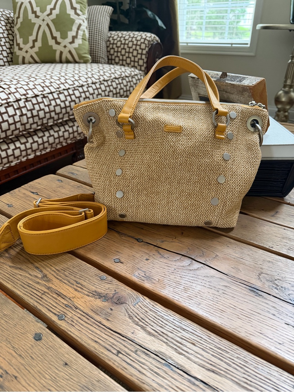 Hammitt Daniel Medium Satchel with Raffia - Like New!